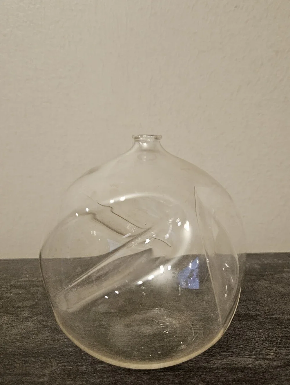 Hand Blown Clear Glass Orb Oil Lamp